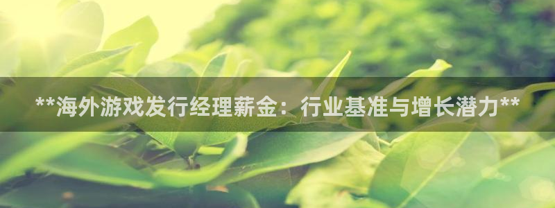 门徒平台入.门徒平台.几年了.长久.中国：**海外游戏发行经理薪金：行业基准与增长潜力**