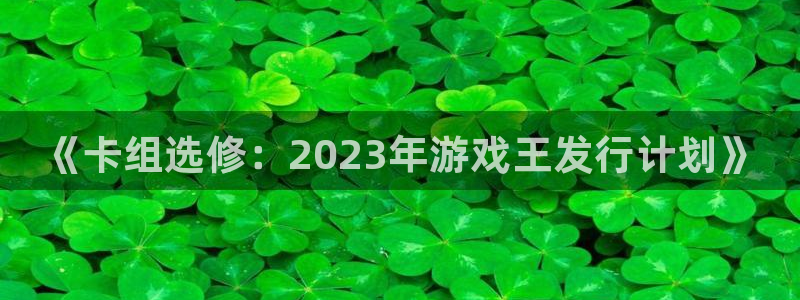 门徒娱乐平台注册登录：《卡组选修：2023年游戏王发行计划》